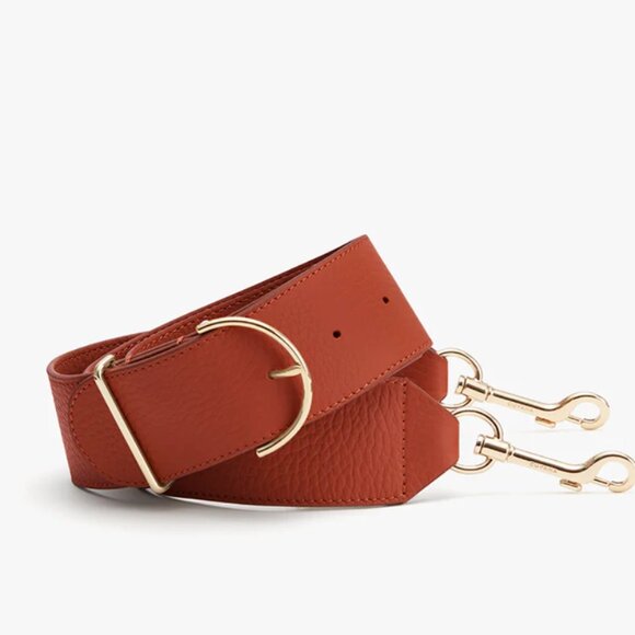 NEW Cuyana Adjustable Wide Strap in Rioja Pebbled Leather